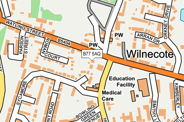 B77 5AQ map - OS OpenMap – Local (Ordnance Survey)