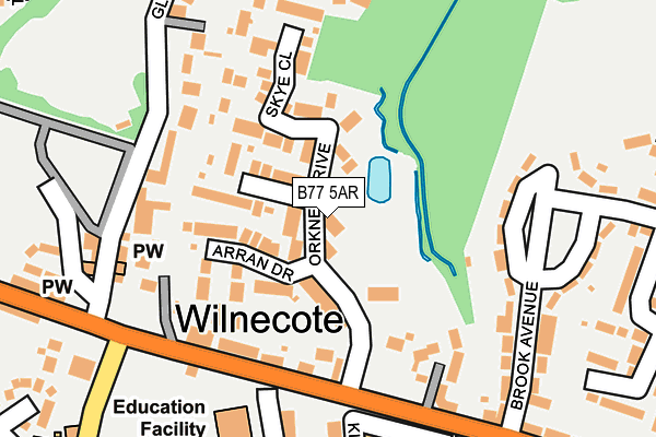 B77 5AR map - OS OpenMap – Local (Ordnance Survey)