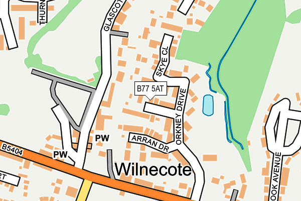 B77 5AT map - OS OpenMap – Local (Ordnance Survey)