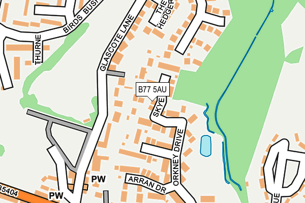 B77 5AU map - OS OpenMap – Local (Ordnance Survey)