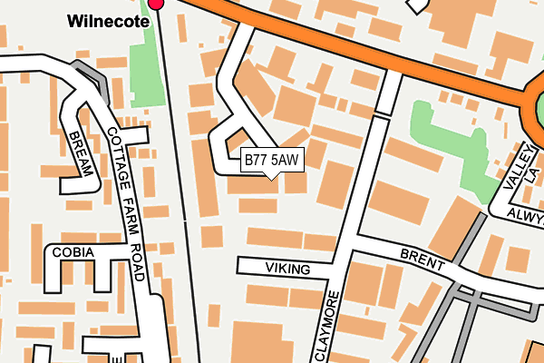 B77 5AW map - OS OpenMap – Local (Ordnance Survey)