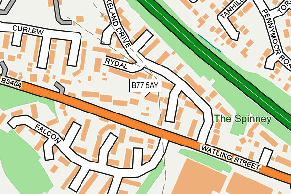 B77 5AY map - OS OpenMap – Local (Ordnance Survey)