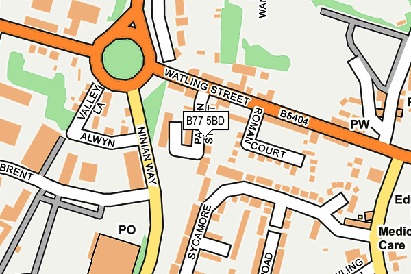 B77 5BD map - OS OpenMap – Local (Ordnance Survey)