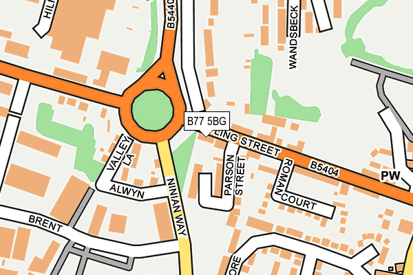 B77 5BG map - OS OpenMap – Local (Ordnance Survey)