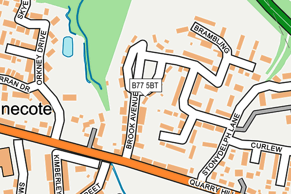 B77 5BT map - OS OpenMap – Local (Ordnance Survey)