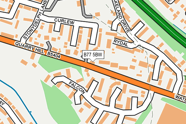 B77 5BW map - OS OpenMap – Local (Ordnance Survey)