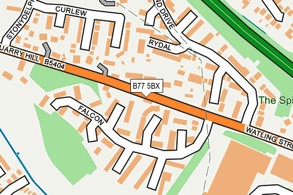 B77 5BX map - OS OpenMap – Local (Ordnance Survey)