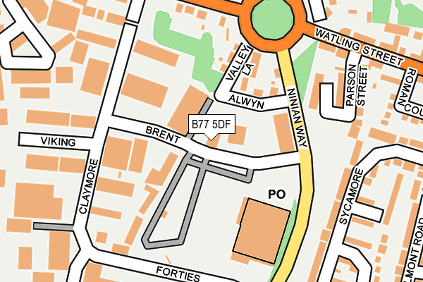 B77 5DF map - OS OpenMap – Local (Ordnance Survey)