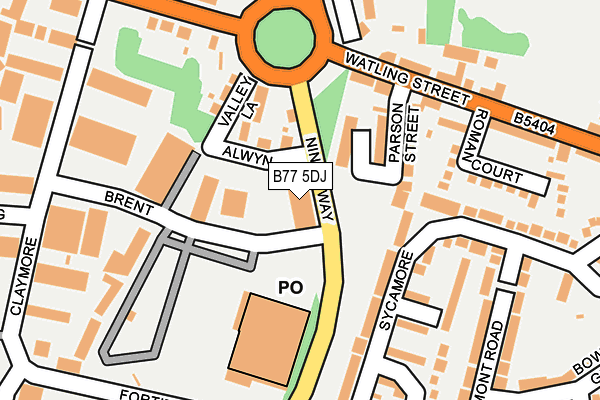 B77 5DJ map - OS OpenMap – Local (Ordnance Survey)