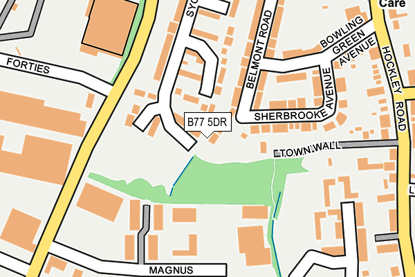 B77 5DR map - OS OpenMap – Local (Ordnance Survey)