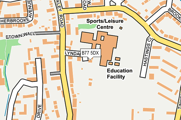 B77 5DX map - OS OpenMap – Local (Ordnance Survey)