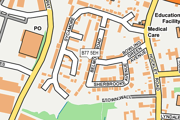 B77 5EH map - OS OpenMap – Local (Ordnance Survey)