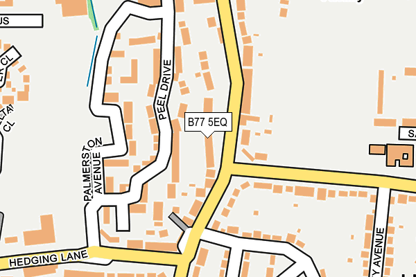 B77 5EQ map - OS OpenMap – Local (Ordnance Survey)