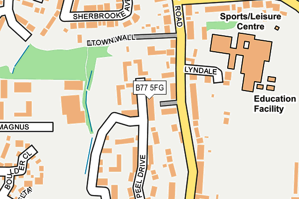 B77 5FG map - OS OpenMap – Local (Ordnance Survey)