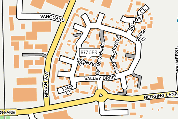 B77 5FR map - OS OpenMap – Local (Ordnance Survey)