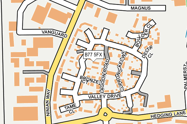 B77 5FX map - OS OpenMap – Local (Ordnance Survey)