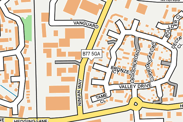 B77 5GA map - OS OpenMap – Local (Ordnance Survey)