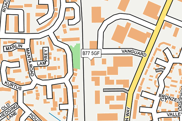 B77 5GF map - OS OpenMap – Local (Ordnance Survey)