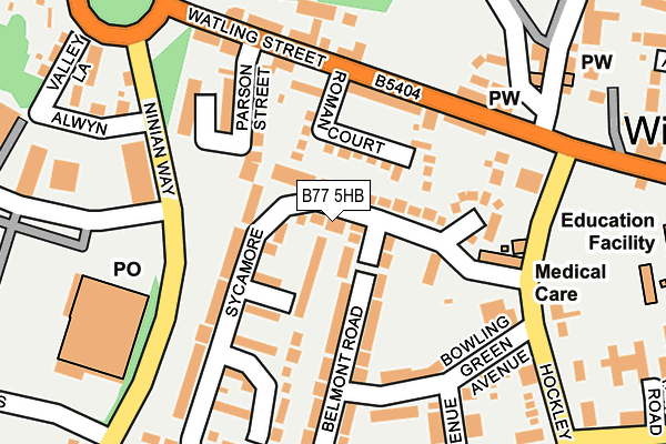 B77 5HB map - OS OpenMap – Local (Ordnance Survey)