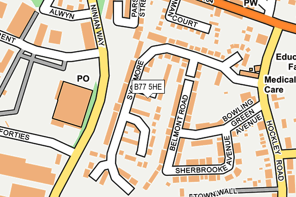 B77 5HE map - OS OpenMap – Local (Ordnance Survey)