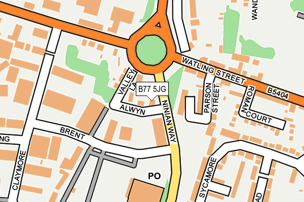 B77 5JG map - OS OpenMap – Local (Ordnance Survey)