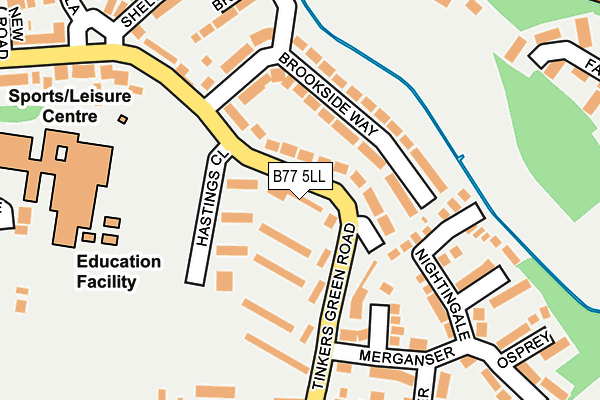 B77 5LL map - OS OpenMap – Local (Ordnance Survey)