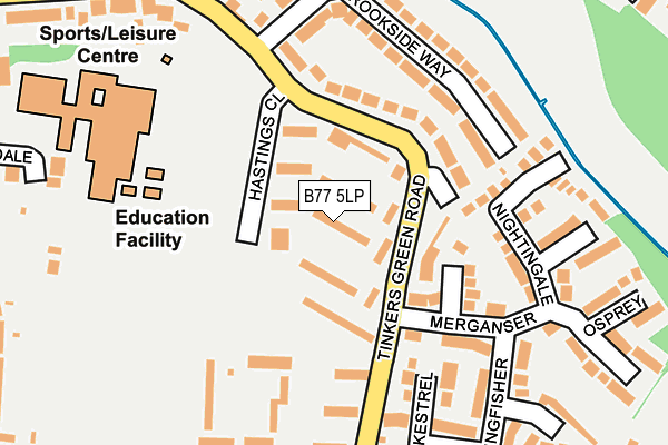 B77 5LP map - OS OpenMap – Local (Ordnance Survey)