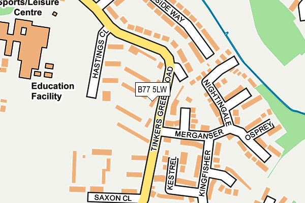 B77 5LW map - OS OpenMap – Local (Ordnance Survey)