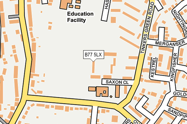 B77 5LX map - OS OpenMap – Local (Ordnance Survey)