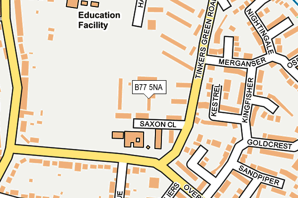 B77 5NA map - OS OpenMap – Local (Ordnance Survey)