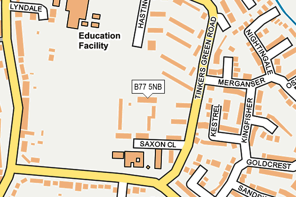 B77 5NB map - OS OpenMap – Local (Ordnance Survey)