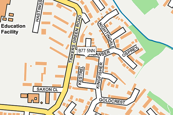 B77 5NN map - OS OpenMap – Local (Ordnance Survey)