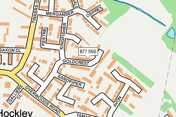 B77 5NS map - OS OpenMap – Local (Ordnance Survey)