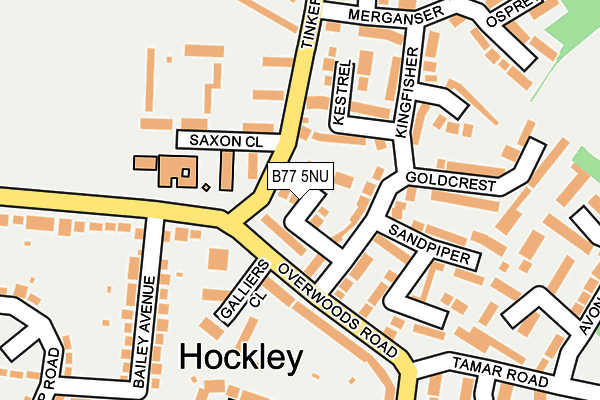 B77 5NU map - OS OpenMap – Local (Ordnance Survey)