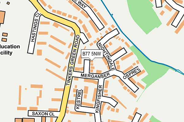 B77 5NW map - OS OpenMap – Local (Ordnance Survey)