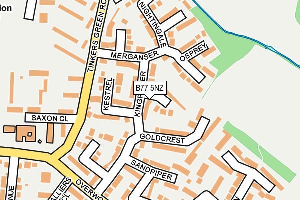 B77 5NZ map - OS OpenMap – Local (Ordnance Survey)