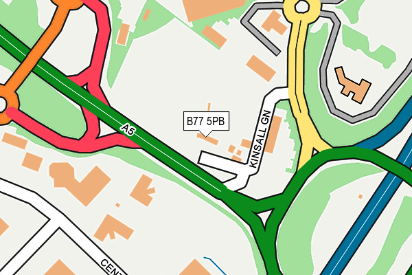 B77 5PB map - OS OpenMap – Local (Ordnance Survey)