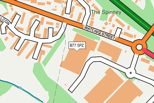 B77 5PZ map - OS OpenMap – Local (Ordnance Survey)