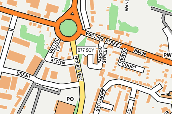 B77 5QY map - OS OpenMap – Local (Ordnance Survey)