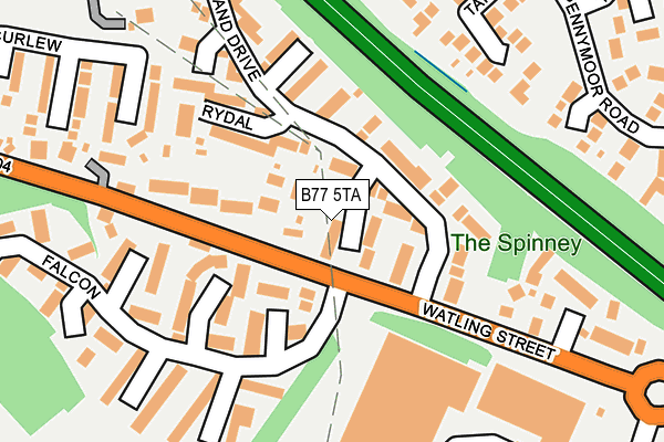 B77 5TA map - OS OpenMap – Local (Ordnance Survey)