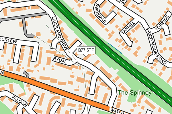 B77 5TF map - OS OpenMap – Local (Ordnance Survey)