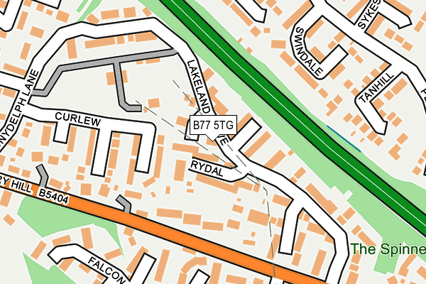 B77 5TG map - OS OpenMap – Local (Ordnance Survey)