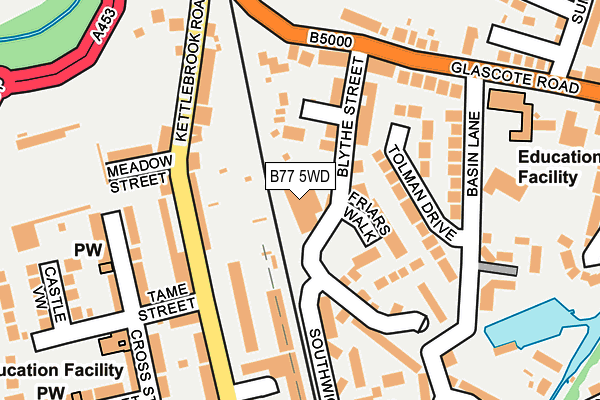 B77 5WD map - OS OpenMap – Local (Ordnance Survey)