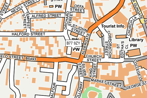 B77 9ZY map - OS OpenMap – Local (Ordnance Survey)