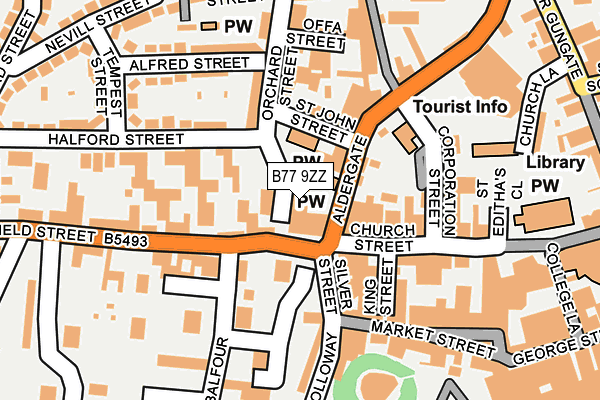 B77 9ZZ map - OS OpenMap – Local (Ordnance Survey)