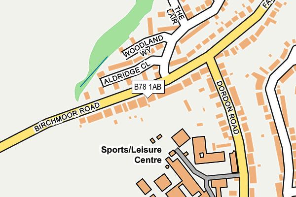 B78 1AB map - OS OpenMap – Local (Ordnance Survey)