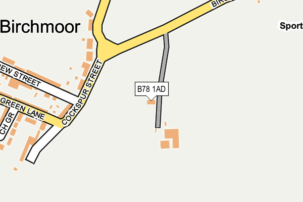 B78 1AD map - OS OpenMap – Local (Ordnance Survey)