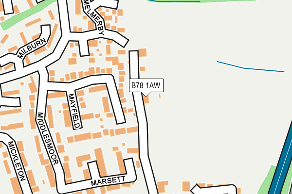 B78 1AW map - OS OpenMap – Local (Ordnance Survey)