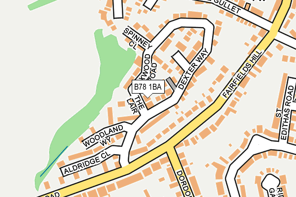 B78 1BA map - OS OpenMap – Local (Ordnance Survey)