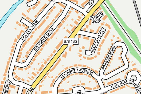 B78 1BG map - OS OpenMap – Local (Ordnance Survey)